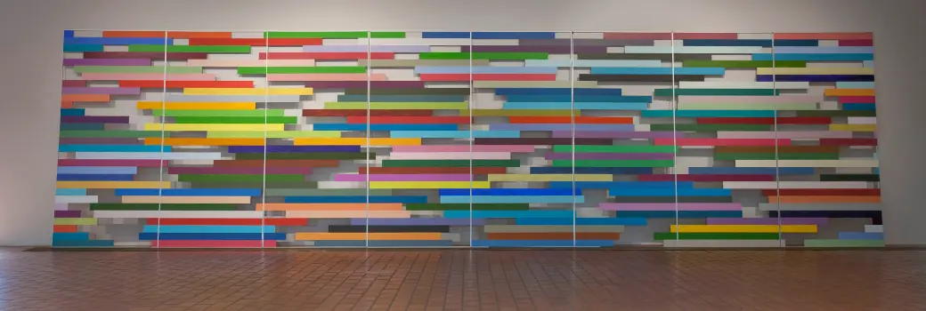 Large artwork installation Wallpainters Wall by Miika Nyyssönen. painting installation is made with acrylic colors