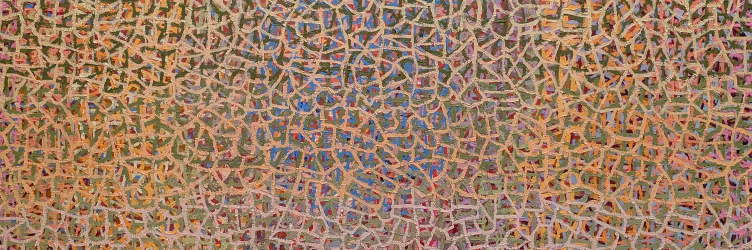 abstract net painting detail by miika nyyssonen